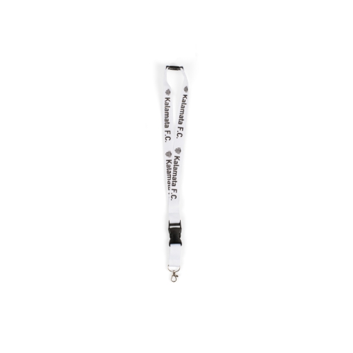 ΚΟΡΔΟΝΙ ΛΑΙΜΟΥ LANYARD KALAMATA F.C. ΑΣΠΡΟ ΣΗΜΑ