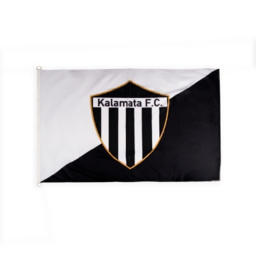 ΣΗΜΑΙΑ KALAMATA F.C. ΘΥΡΕΟΣ ΜΑΥΡΟ-ΑΣΠΡΟ 1.2x2m